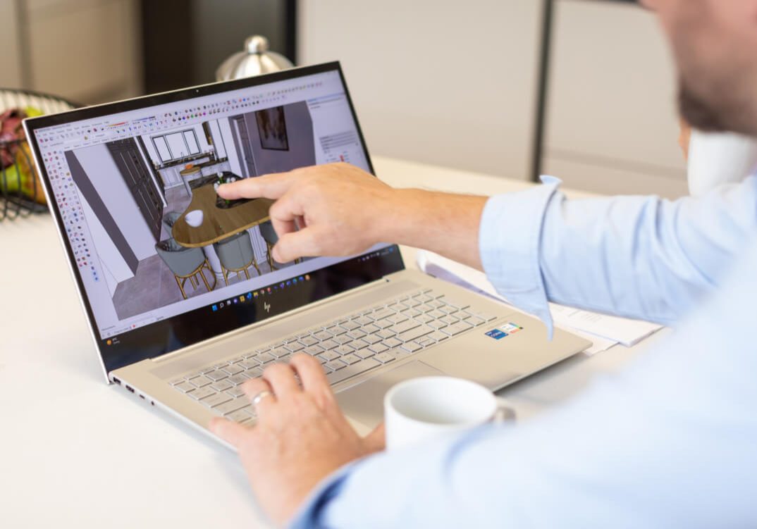 cad design image on laptop